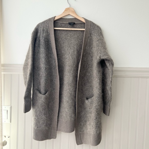 Current Air Sweaters - Current Air Women’s Small Soft Taupe Mohair Wool Blend Open Front Cardigan